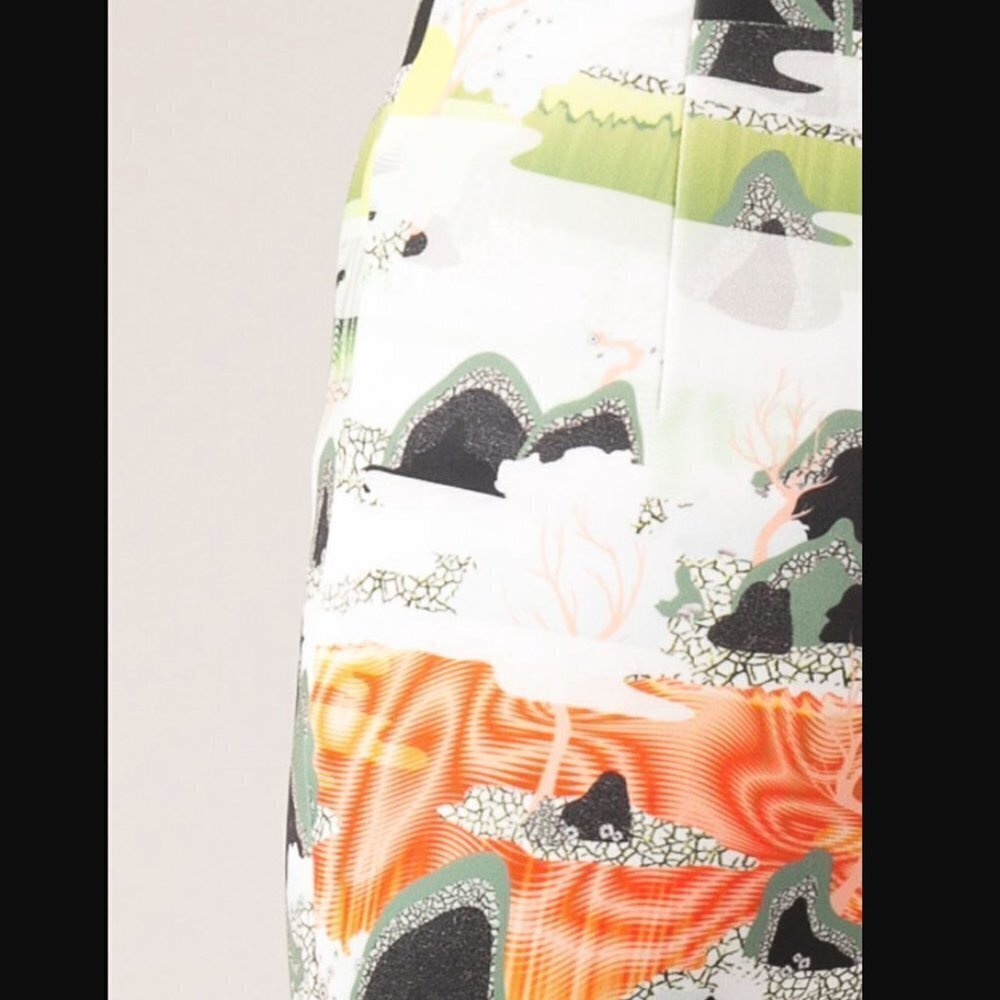 Opening Ceremony 5 Elements Colorful Print Neoprene High Rise Skinny Trousers 2 - Picture 5 of 14
